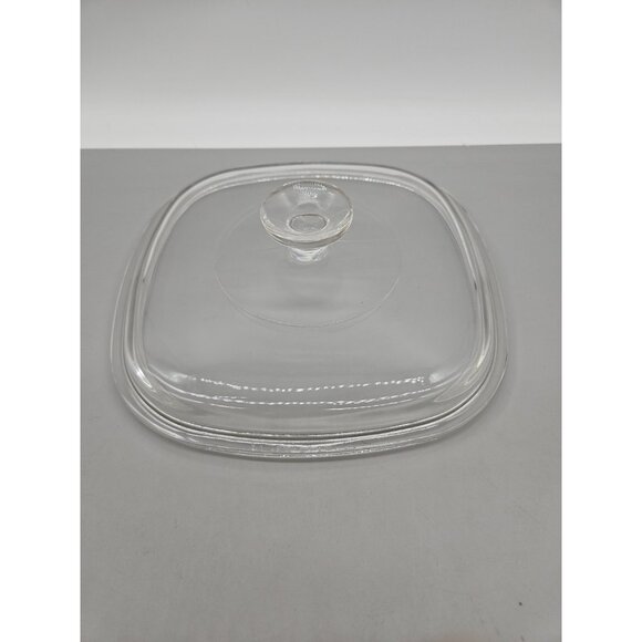 Pyrex Replacement Lid Only Square Clear A-9-C 8.5" W/ Round Knob Corningware - Picture 1 of 8